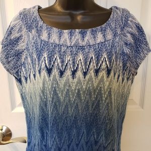 Rafaella Ladies Blue short sleeve shirt Size Large